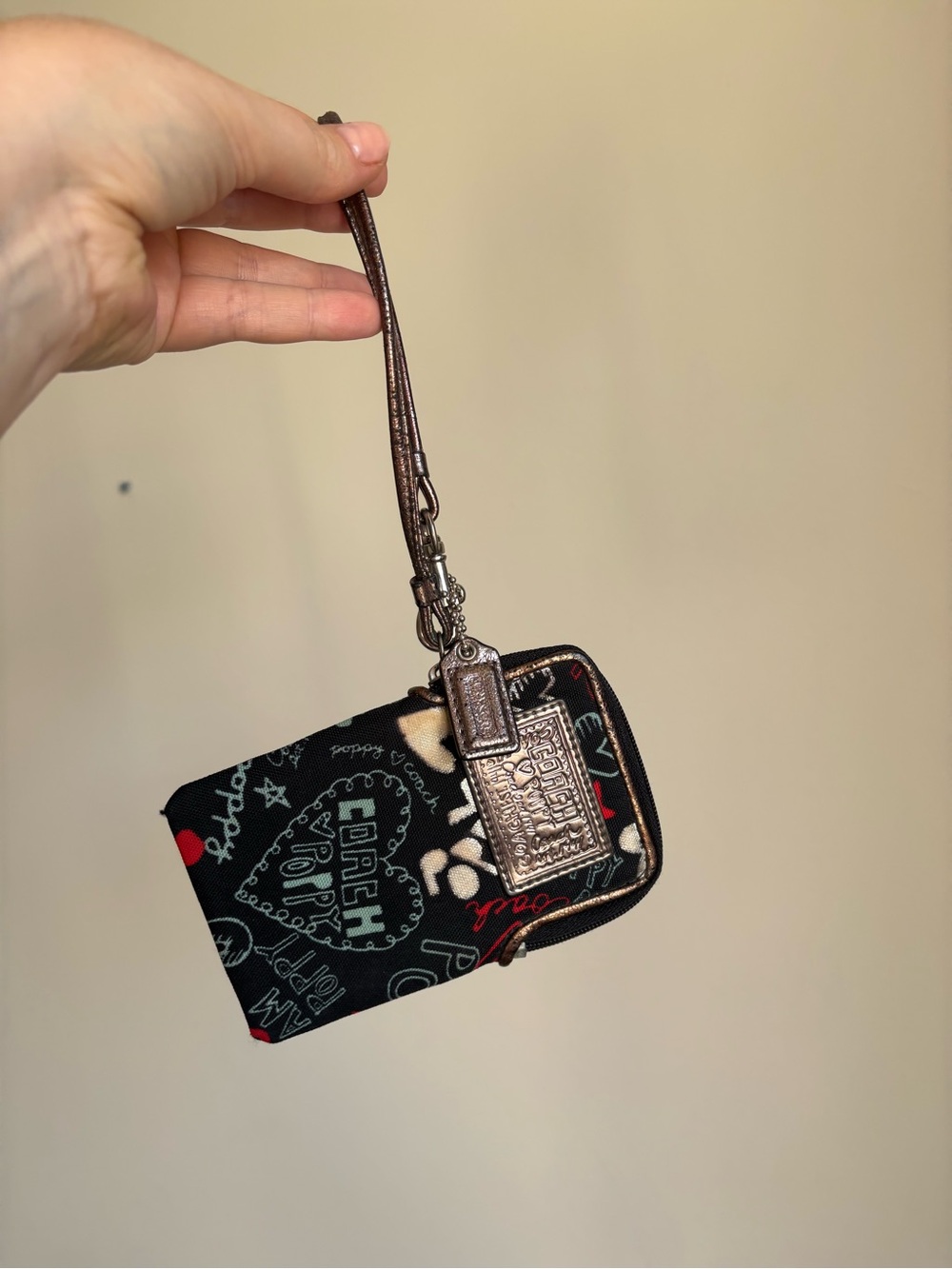 Coach poppy graffiti wristlet or pouch
